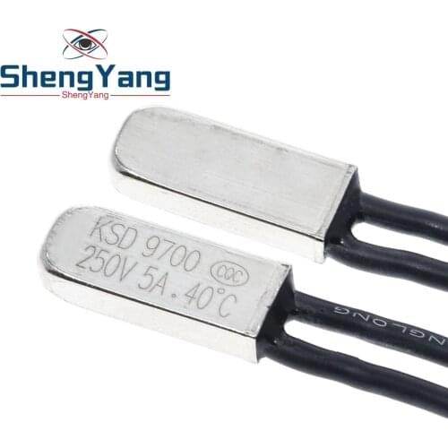 KSD9700 250V 5A Plastic / Bimetal Disc Temperature Switch N/C Thermostat Thermal Protector 15~70 degree centigrade Normal Close