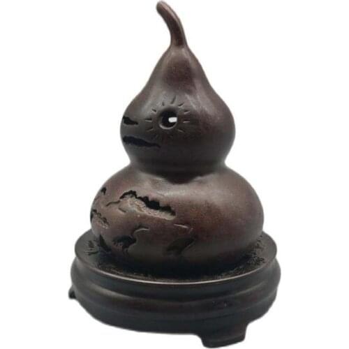 Pure Copper Backflow Incense Furnace incensory censer Gourd stove Tea Room Ornaments Home Air Purification~Bronze Incense Burner