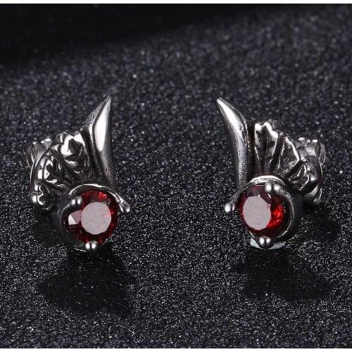 Trendy Stainless Steel Zircon Angel Wings Stud Earrings For Women Fashion Geometric Ear Jewelry Party Gift BB0806