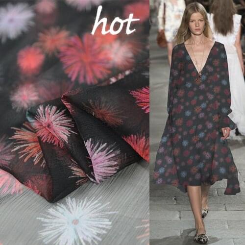 Fashion design print 100% pure silk gauze fabric crinkle georgette gauze silk fabric,SCG616