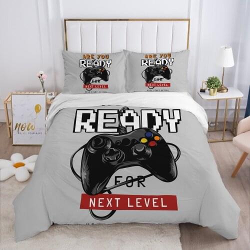 Cartoon gamepad Childrens Bedding set for kids baby Duvet cover set pillow case Bed linens Quilt cover Bed set Single ready