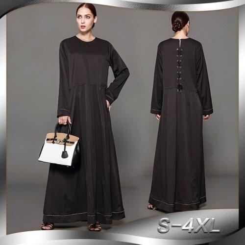 Muslim Prayer Garment Abaya Women Dress Black Large Casual Fashion Extended Middle East Dubai Eid Mubarak Ramadan Robe