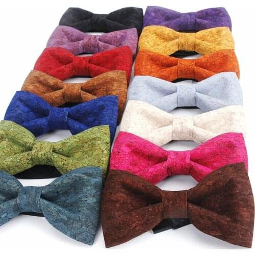 Luxury Cork Wood Mens Vintage Plus Size Bow Tie Wooden Bow Ties Handmade Bowtie For Men Wedding Party Accessories Neckwear