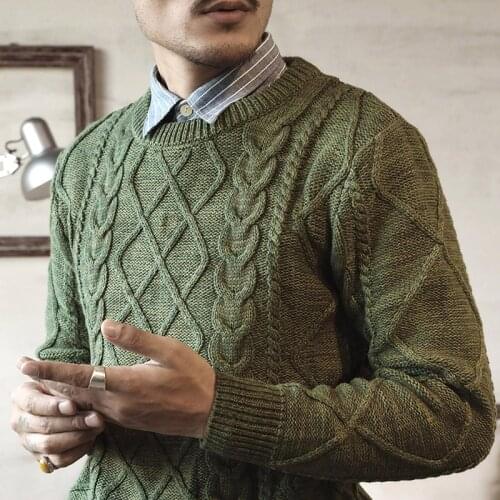 MY-0005 Read Description ! Asian Size Good Quality Long-sleeve Mans 100% Cotton Autumn Winter Classic Jumper 3 Colours