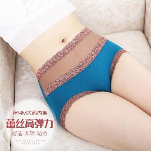 New High waist lady underwear woman sexy lace underwear female bamboo fiber briefs comfortable