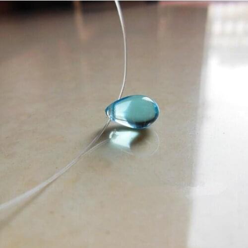 Water Drop beach Mermaid necklace ocean sea necklace Invisible Transparent Fishing Line Short Chain Mermaids tears necklace