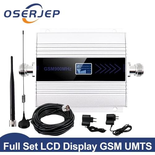 Full set LCD Display Mini GSM 900MHz 2G UMTS 3G Cell Phone Repeater Booster 900 MHz Mobile Phone Signal Amplifier kit
