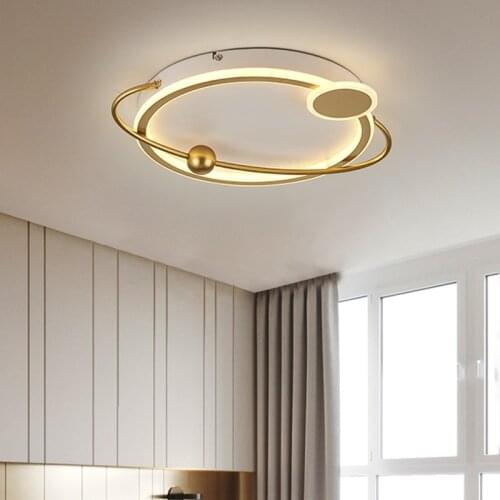 Hot Sale Modern Ceiling Lights For Living Room Bedroom Dining Room Luminaires Gold Black planet luces led Ceiling Lamp kitchen