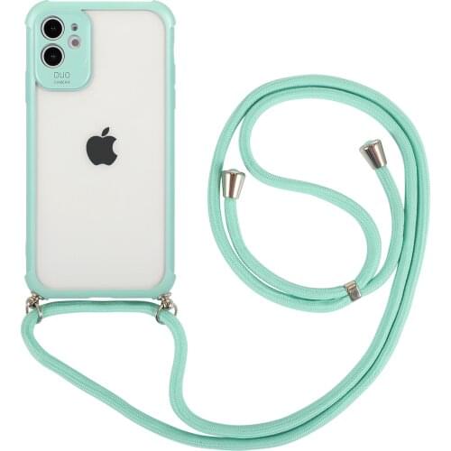 Strap Cord Chain Transparent Phone Case For iPhone 12 11Pro Max XR X XS Max 7 8 Plus SE 2 Necklace Lanyard Carry Hang Soft Cover
