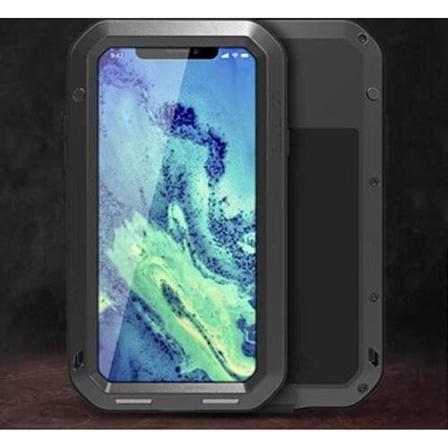 LOVEMEI Luxury Dirt-resistant Anti-knock Metal Aluminum Cases Cover with Gorilla Glass for iPhone X/XS Heavy Duty Protection