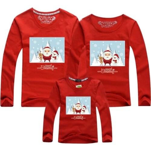 Christmas Family Clothing Santa Claus Style Kid Long sleev shirts Mother Daughter Father Son Family Matching Outfits