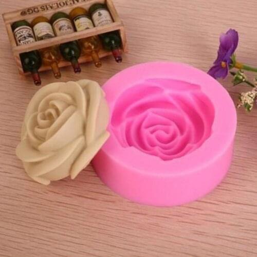 Rose Silicone Cake Mold 3D Flower Fondant Mold Cupcake Jelly Candy Chocolate Decoration Baking Tool Moulds V6F2