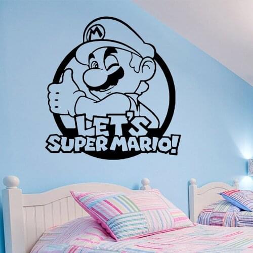 Modern Super Mario Wall Stickers Lover Gameroom Decoration Accessories For Kids Rooms Bedroom Decor Removable Mural