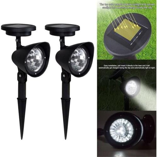 2pcs 4LED Solar Power Spot Lights Waterproof Outdoor Landscape Garden Lawn Path Lamps Garden Spot Lights Lighting Decoration