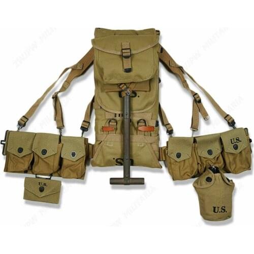 WWII WW2 US ARMY PARATROOPER EQUIPMENT M1928 1942 FIELD HAVERSACK INFANTRY WORLD WAR SOLDIER MILITARY WAR REENACTMENTS EQUIPMENT