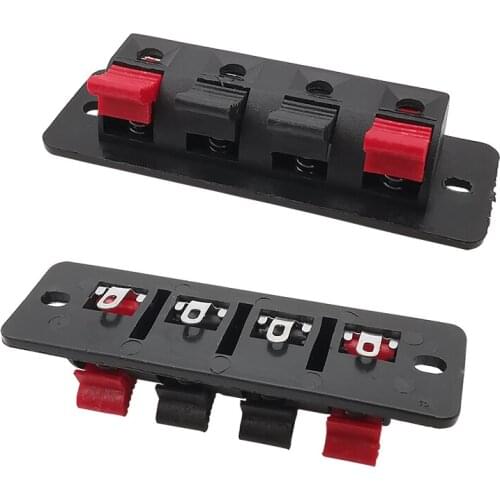 WP4 Stereo Speaker Wiring Seat Connector 4 Way Push Release Toward Spring-Loaded Terminal Clamp WP4 4Pole Spring Terminal Switch