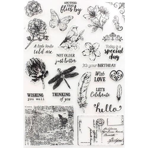 YPP CRAFT Flowers Transparent Clear Silicone Stamps for DIY Scrapbooking/Card Making/Kids Fun Decoration Supplies 800