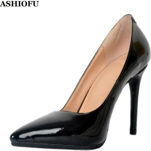 ASHIOFU Wholesale Handmade Womens High Heel Pumps Office&Career Dress Shoes Party Prom Slip-on Evening Fashion Court Shoes