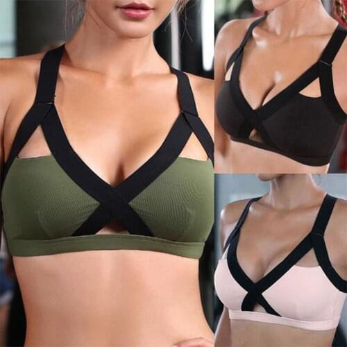 Cross strap ladies sports bra professional quick-drying shockproof gym fitness running yoga sports bra underwear vest