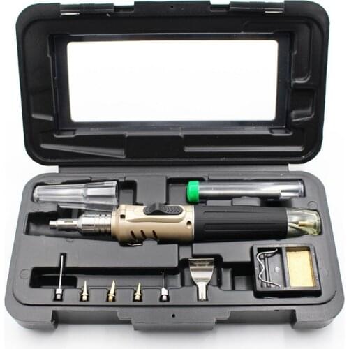 10-In-1 Gas Soldering Iron Case Set Multifunction HS-1115K Butane Lighter Spray Gun Set Welding Equipment