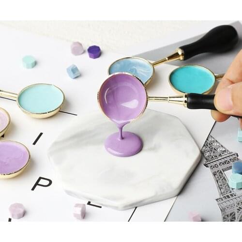 100 octagonal antique wax stamp scrapbook metal wax beads craft ornaments Wedding anniversary envelope stamps