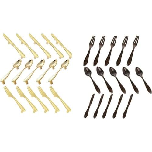 GTBL 15 Pcs Knife Spoon Fork Kitchen Cabinet Closet Drawer Pull Handles Knobs 3-Inch Center to Center