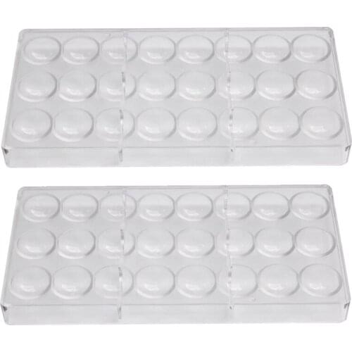 2 Pack Polycarbonate Chocolate Mold Candy Making Molds,Chocolate Shaped Tray for Jelly,Truffle,Sweets,Bonbons,Cookies