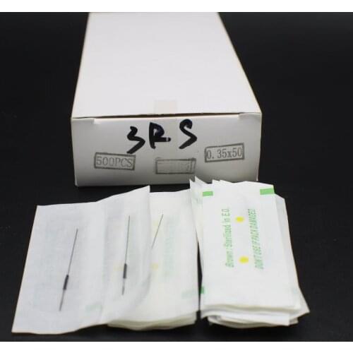 500pcs Sterilized 0.35x50mm 3RS Traditional Eyebrow Tattoo Needle For Permanent Makeup Lip Eyeliner Tattoo Machines
