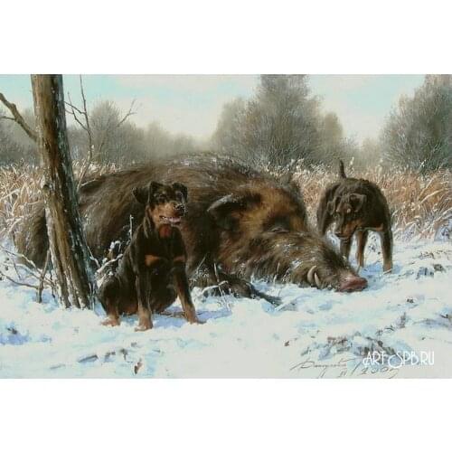 5D Full drill Square Round diamond painting Hound diamond embroidery Cross Stitch Wild boar Rhinestone Mosaic home Decoration