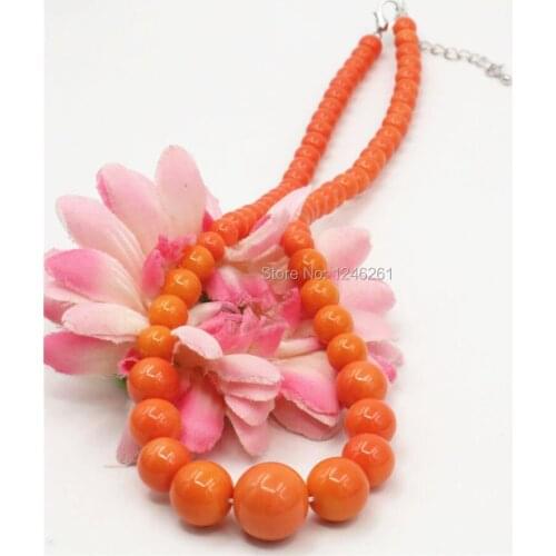 6-14mm Natural Accessories Orange Seashell Pearl Beads Tower Necklace Chain Jewelry Making Christmas Girls Gifts