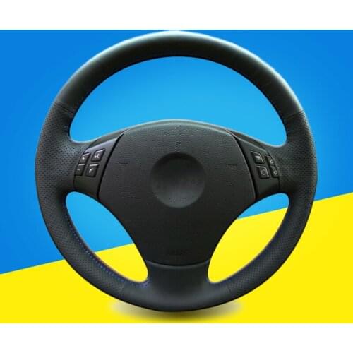 Auto Braid On The Steering Wheel Cover for BMW E90 320 318i 320i 325i 330i 320d X1 328xi 2007 Interior Car Steering Wheel Cover