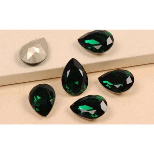 4320 Strass Emerald Shape Dorp Cut Crystal Glass K9 Sew On Rhinestones High Quality DIY Clothing Dress Accessories