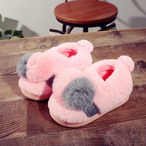 Children slippers shoes winter/autumn kids girls cotton shoes baby boys home slippers non-slip indoor child shoes velcet warm