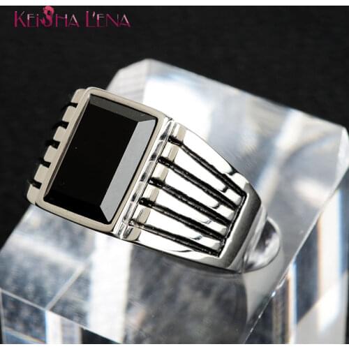 Keisha Lena Mens Daily Natural Sandstone Stainless Steel Wedding Band Rings Bague Jewelry Anel Aneis Masculinos Anillos Ant New