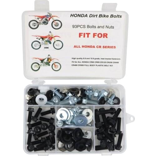 Fit for HONDA CR80 CR85 CR125 CR250 CR500 COMPLETE PLASTICS BODY BOLT KIT 80 85 125 250 450 480 500 Dirt Bike Bolts Kit