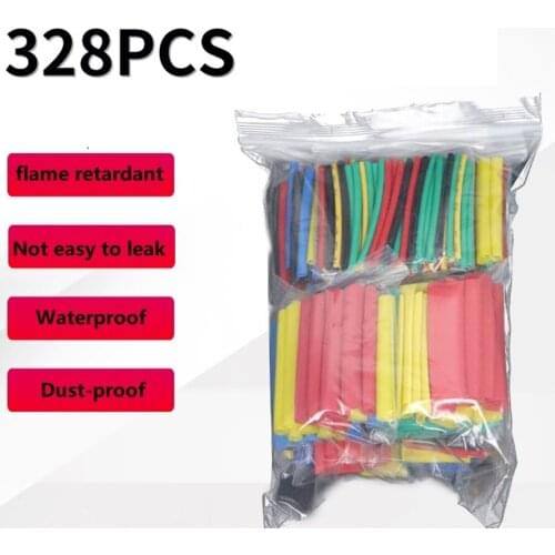 328 pcs/Set Heat Shrink Tube Kit Insulation Shrink Wrapping Sleeves Tubing Wire Cable Protector Heat-shrinkable Sheath 8 Sizes