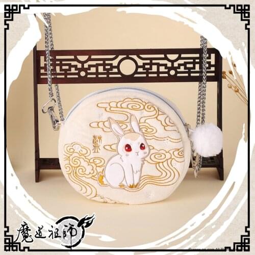 The Untamed Anime Grandmaster of Demonic Cultivation Wuxian Coin Purse Wangji Kwaii Rabbit Mini Plush Shoulder Bag Gift Cosplay