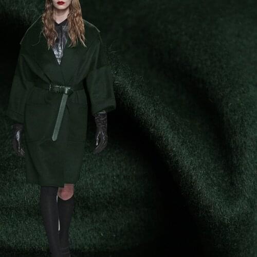 Red Raspberry Dark Green Rabbit Hair Wool Overcoating Garment Materials Winter Overcoat DIY Sewing Cloth Fabrics Freeshipping