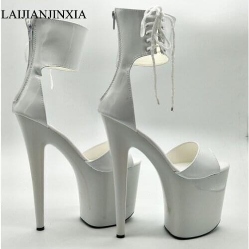 LAIJIANJINXIA New Women Rivet Dress Sandals Party 20CM high heels Night Club Pole Dance Shoes Sexy Dance Shoes