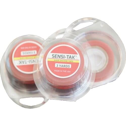 Free shipping 1 roll 3 yards SENSI-TAK Double Sided Adhesive Hair Tape For Tape Extension/Toupee/Lace Wigs