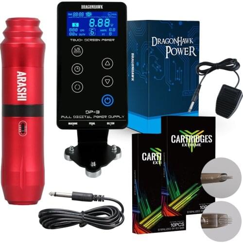 Dragonhawk Makeup Machine Microblading Rotary Tattoo Pen with Needle Eyebrow Tatoo Tools Art Supply Kits