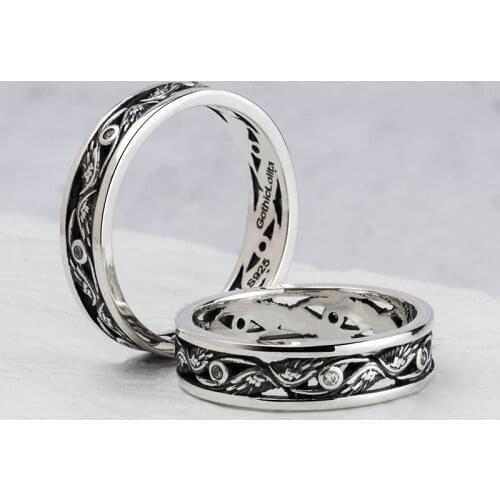 The Eye of Horus feather S925 sterling Silver rings for man and women fashion jewelry