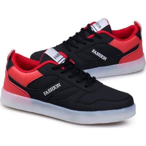 Low-top sneaker male USB rechargeable light-emitting shoe LED lamp shoes night field electric light square light sho