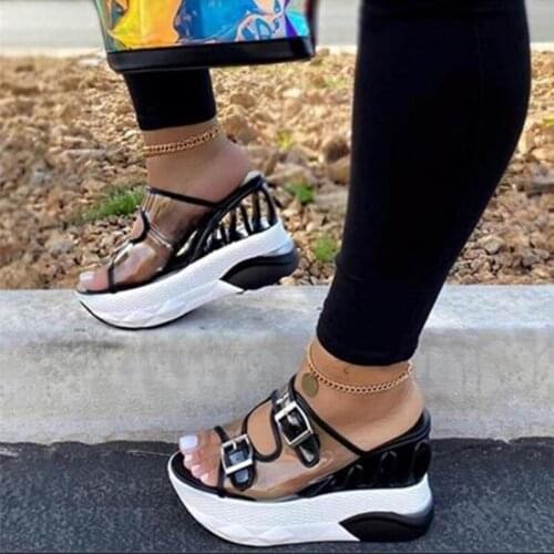 New Women Sandals Woman Sexy Clear High Heels Summer Sandals Size PVC Jelly Crystal Heel Transparent Ladies Pumps Shoes 2021