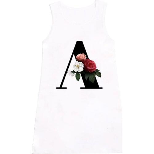New Summer Girls Dress Casual Baby Girls Dress Letter Name Print Party Clothes Kids Dresses Harajuku Sleeveless Birthday Dresses