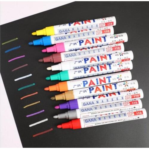 Wholesale 250PCS/lot Colorful Waterproof pen Car Tyre Tire Tread CD Metal Permanent Paint markers Graffiti Oily Marker Pen