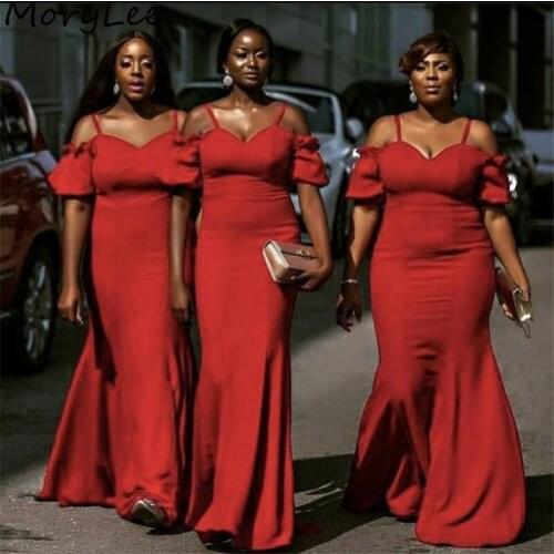 Bridesmaid Dresses Spaghetti Straps Sweetheart Mermaid Satin Bridesmaid Dresses With Zipper Back Wedding Party Bridemaid Gowns