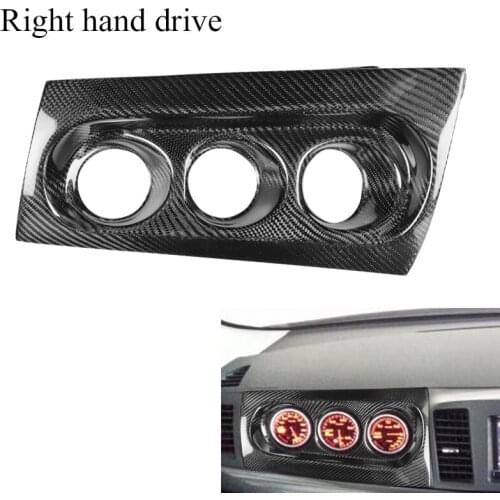1 Pcs LHD RHD Car Dashboard Gauge Cover Panel Trim Decor Black Carbon Fiber For Mitsubishi Lancer Evolution X 400R M7 2008-2012