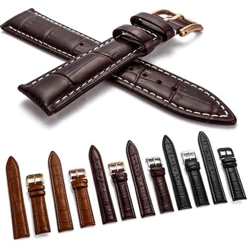 For Tissot Seiko Accessories Wristband 19mm 20mm 21mm 22mm Women Men Watch Band Watchband Soft Calf Genuine Leather Watch Strap