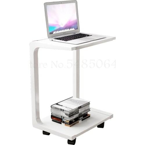 Nordic Side Table Movable Living Room Sofa Side Table Bedroom Bed Lazy Bedside Table Simple Creative Solid Wood Corner Tabl